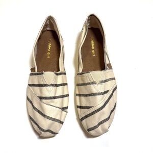 Madden Girl x Steve Madden Gloriee Canvas Stripe Flat Slip On Casual Loafers 8.5